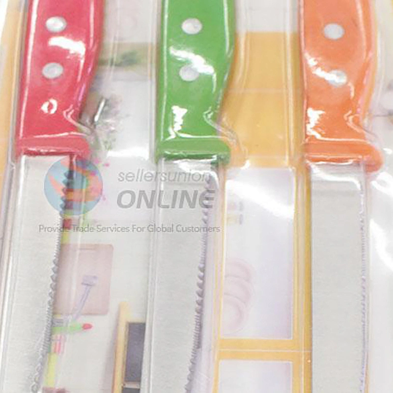good quality household Fashion Print colorful non stick chef kitchen knife set with cutting board