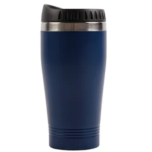 popular customized travel dark blue 450ml reusable Double Wall stainless steel water bottle