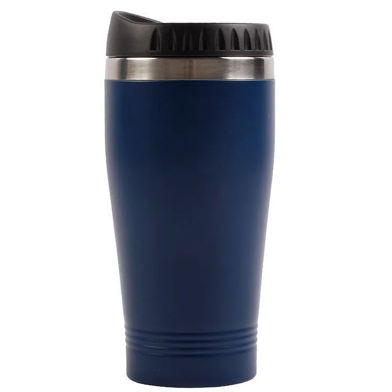 popular customized travel dark blue 450ml reusable Double Wall stainless steel water bottle