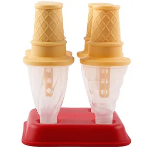 Assorted Colors Set of 4 Reusable Popsicle Molds Ice Pop Molds Maker