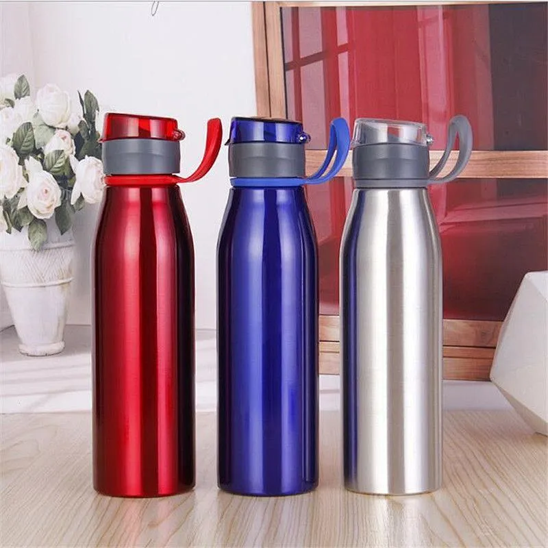 Custom with logo 700ml classic single wall wide mouth sport water bottle stainless steel travel