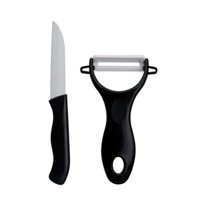2Pcs Ceramic Kitchen Knifes and Peeler Set