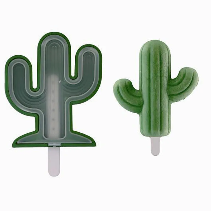 Hot sell Eco-Friendly stocked home kitchen cactus shape ice cream cube molds tray