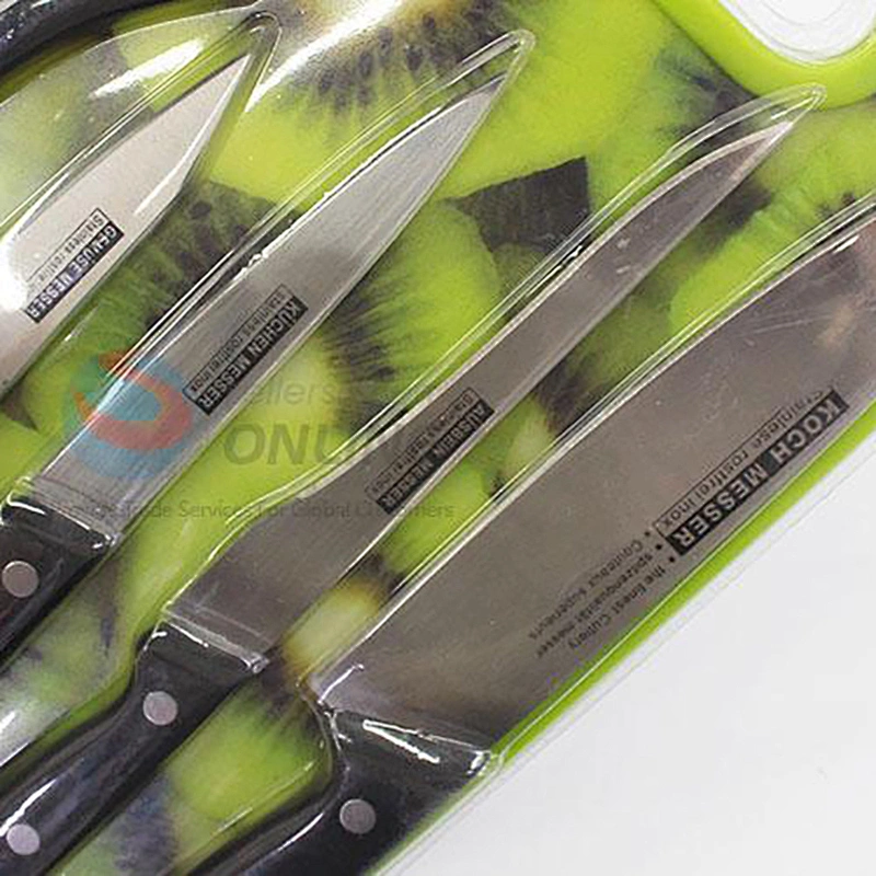 Chinese fabrication professional Stainless Steel steak knife kitchen set with Plastic cutting board