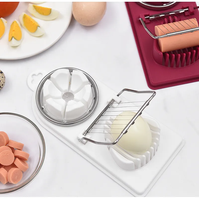 Unionsource Multifunction Kitchen Cutter Tool 2 in 1 Stainless Steel Wires Egg Slicer Or Cutter