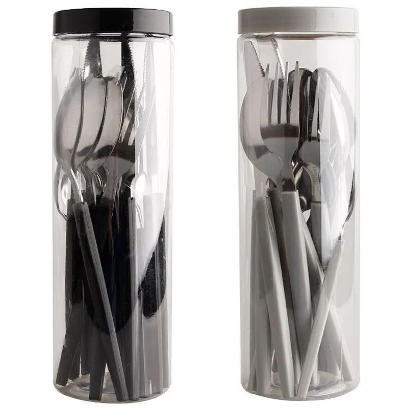 High quality Spoon Fork Knife flatware 4pc kitchen dinner serving utensils travel Stainless Steel Cutlery Set