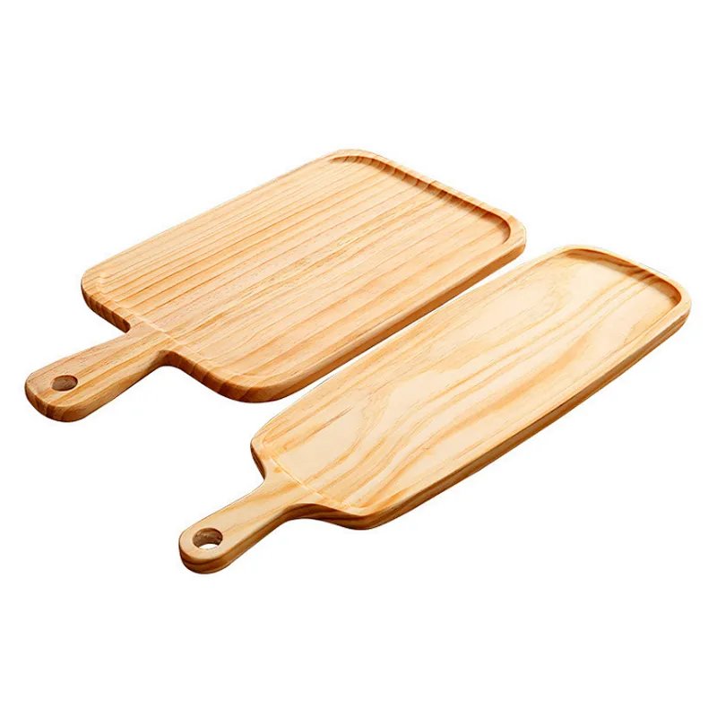 Union Source High quality wooden bamboo pizza cheese serving cutting board with handle