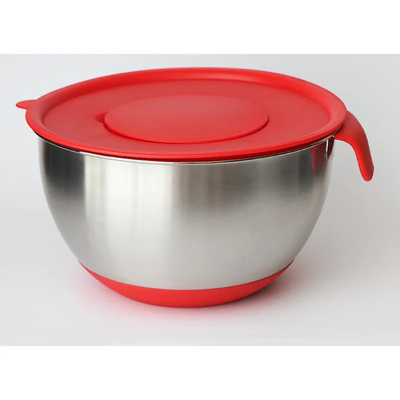 Union Source Professional Stainless Steel Mixing Bowl/Non-slip Mix Bowl Set With Silicone Handle And Lid