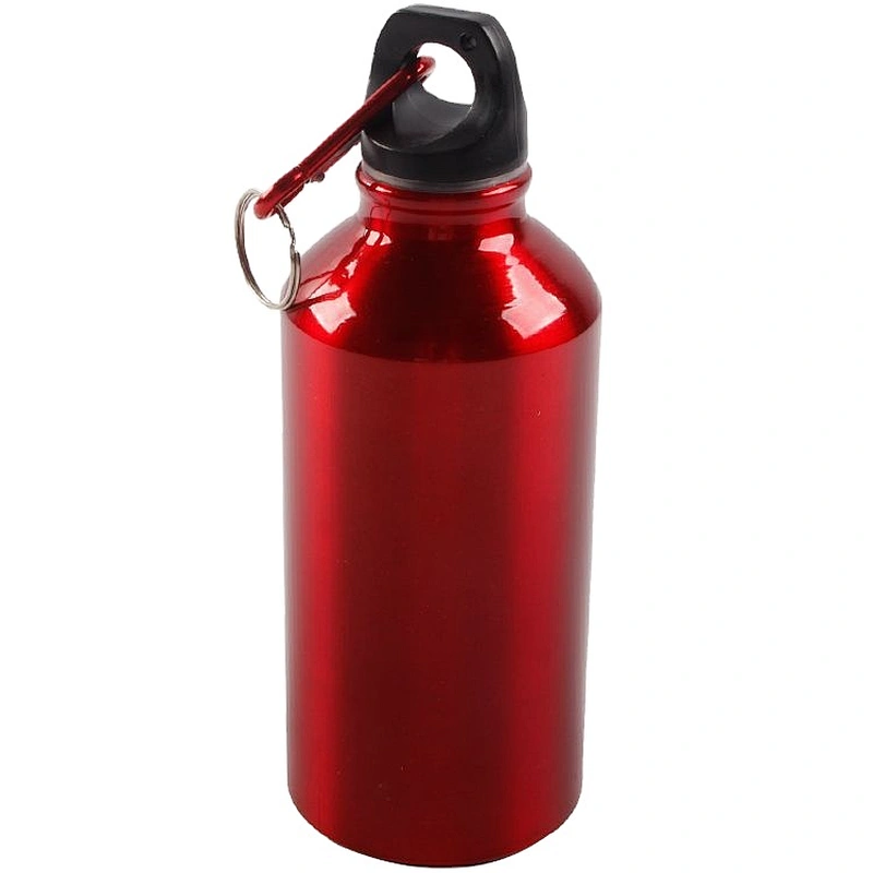High Quality Wholesale 400ml Portable Aluminium Outdoor Carabiner Sports Water Bottle For Adults