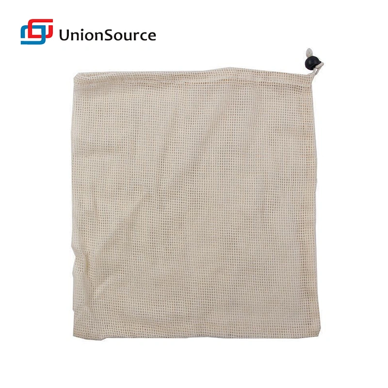Reusable hanging plain cotton cloth drawstring pouch storage bag