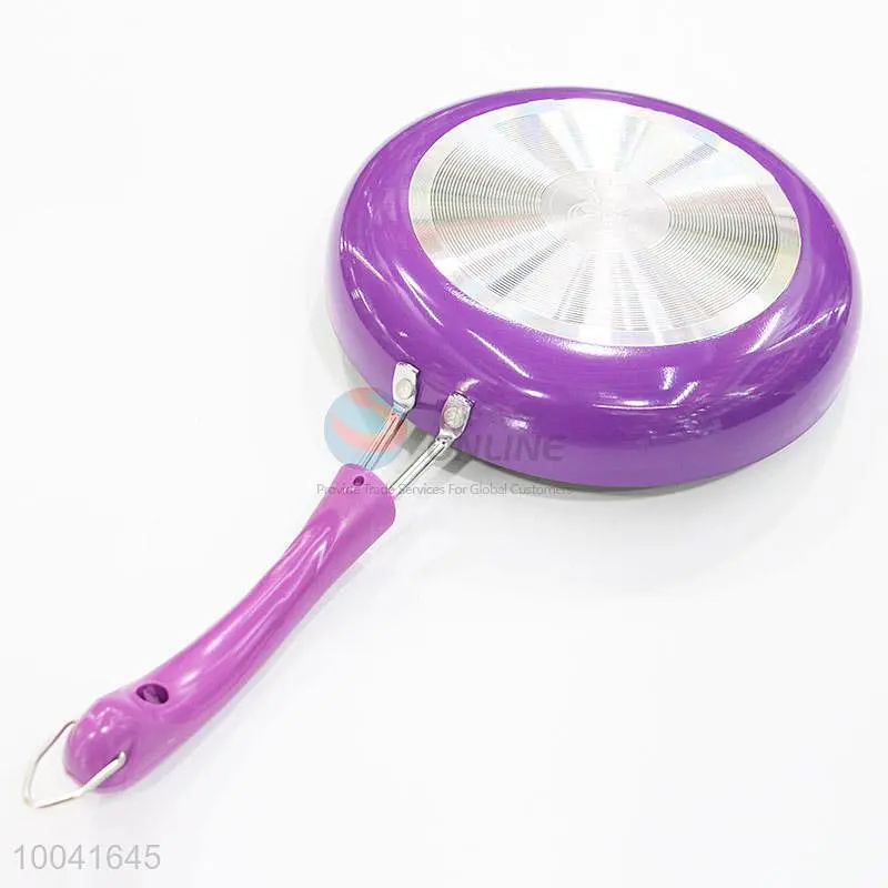 7Pieces/Set Household Colourful Coating Aluminum Wok Pan Frying Pan With Curved Handle