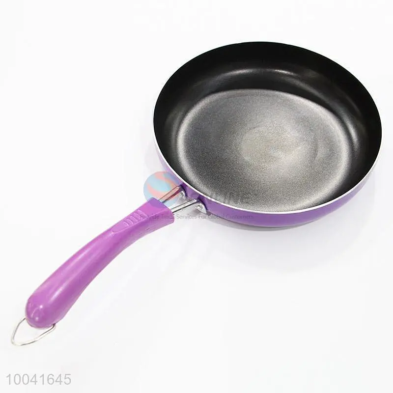7Pieces/Set Household Colourful Coating Aluminum Wok Pan Frying Pan With Curved Handle
