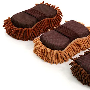 Yiwu Agent Mesh Fabric Chenille Microfiber Exrta Soft Car Washing Cleaning Sponge