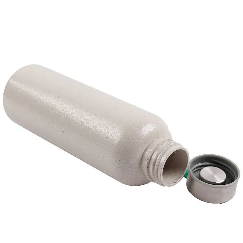 Best selling 750ML plastic portable Sport Wheat Straw Water drinking Bottle for travel with stainless steel lid