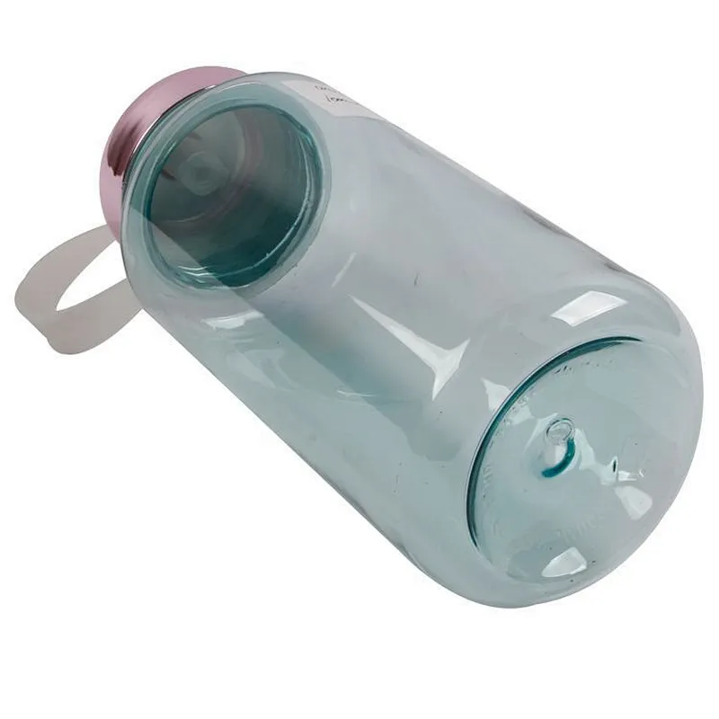 China Supplier 1000ml 1L Gym Single Wall Wide Mouth Plastic Drinking Sport Water Beverage Bottle With Strap For Promotion