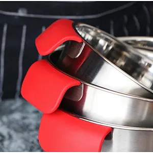 Union Source Professional Stainless Steel Mixing Bowl/Non-slip Mix Bowl Set With Silicone Handle And Lid