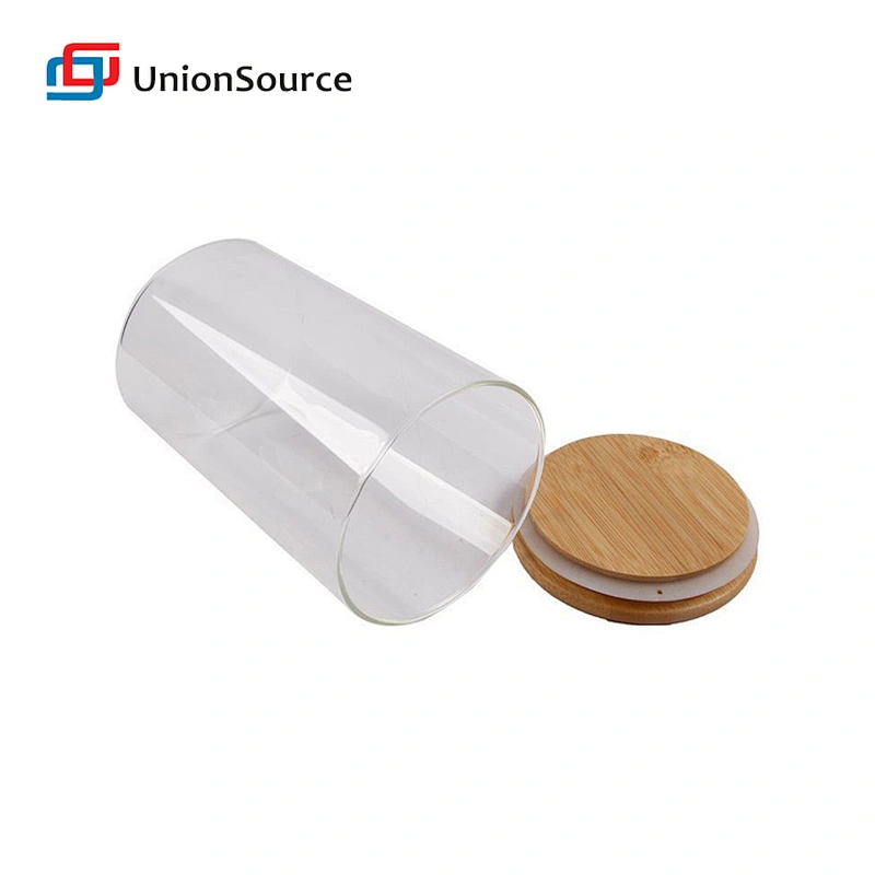 kitchen wholesale glass jars candle spice food storage container with bamboo lid