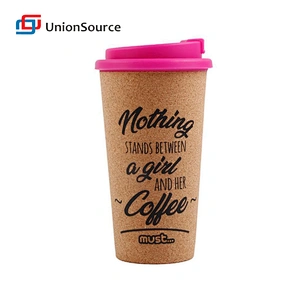 custom logo 450ml takeaway pp plastic reusable coffee cup with cork lid