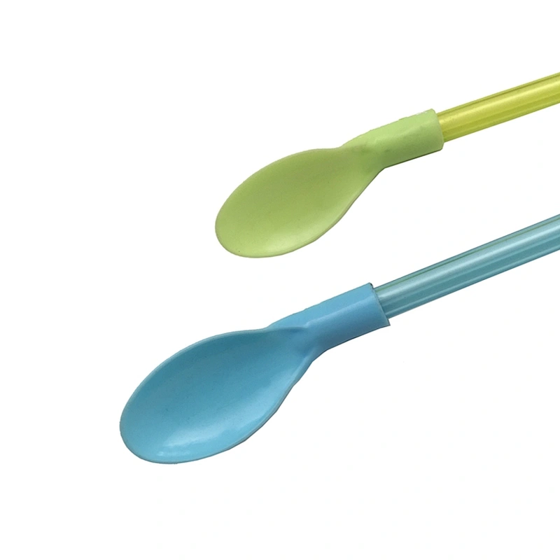 Union source Colorful Food Grade Reusable  PP plastic  juice drinking straw with spoon