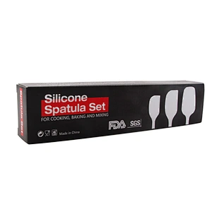 Heat Resistant Non-Stick Baking Utensils Silicone Spatula Set with Strong Stainless Steel Core