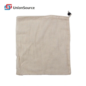 Washable fashion reusable eco cotton net drawing tote storage bags
