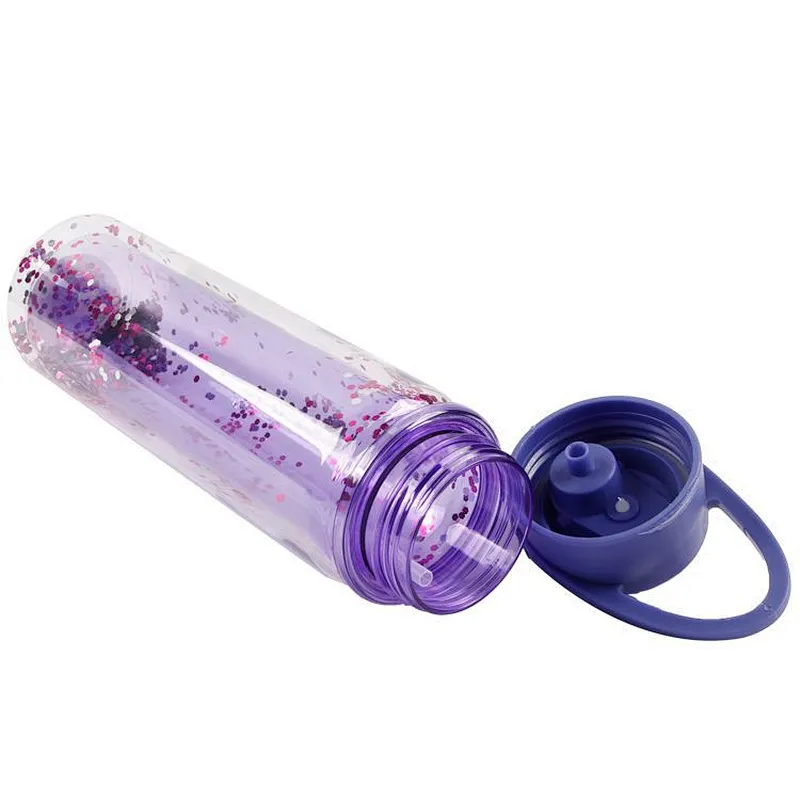 Cheap 700ml  Reusable Double Wall Lids Sports Straw Water Bottle With Handle