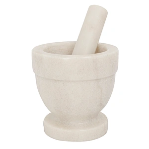 Union Source wholesale household food grade garlic device pounder natural marble mortar and pestle set
