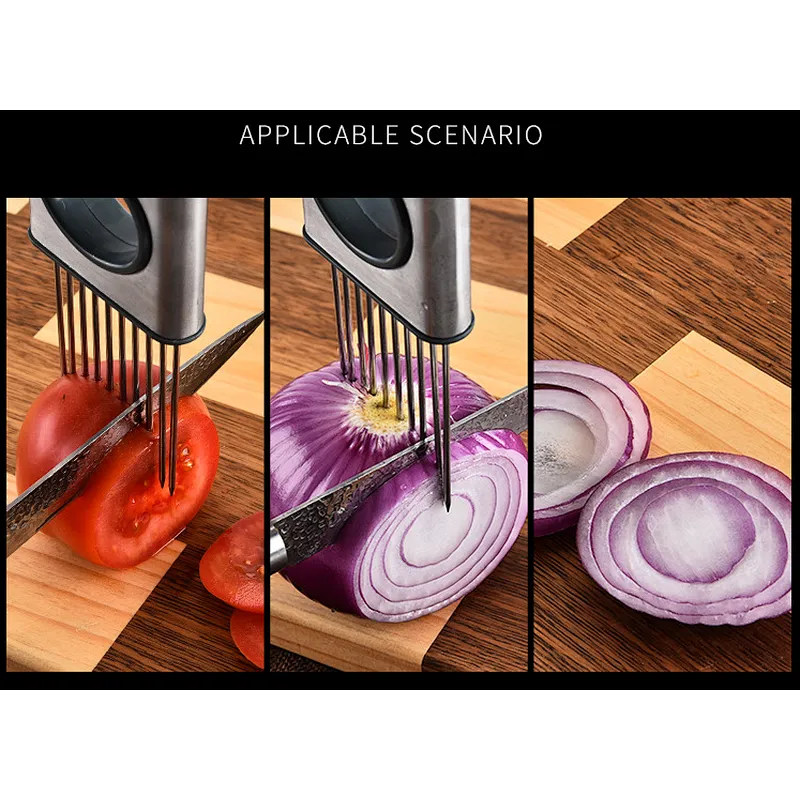Union Source Onion Holder Vegetable Lemon Slicer Cutter Onion Meat Needle Onion Fork