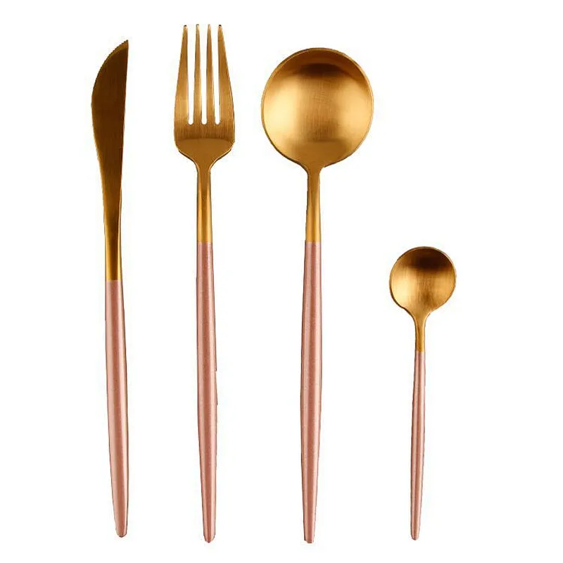 high quality Best 24pcs cuttlery 304 stainless steel flatware tableware food knife fork spoon set for Western