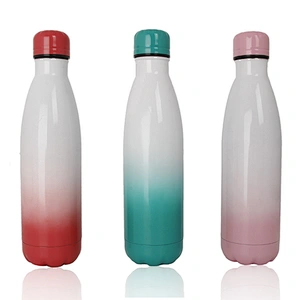Hot sale Double Wall Portable Cola Shape  18/8 Stainless Steel Vacuum Flask Sublimation Water Bottle