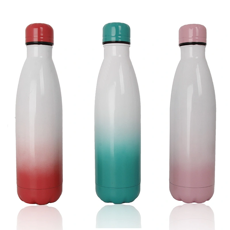 Hot sale Double Wall Portable Cola Shape  18/8 Stainless Steel Vacuum Flask Sublimation Water Bottle