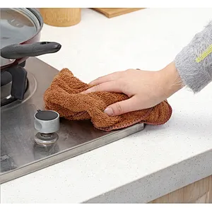 Union Source Super Useful Soft Coral Fleece Absorbent Microfiber Kitchen Cloth Dish Wash Cloths