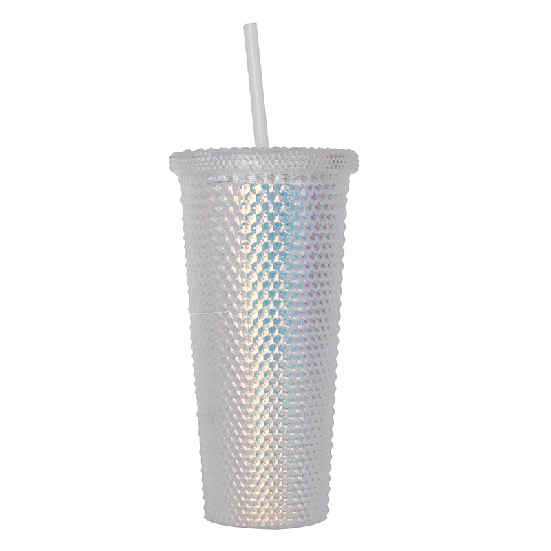 BPA Free Double Wall Stainless Steel Insulated Matte Color Studded Tumbler Cups With Lid Straw