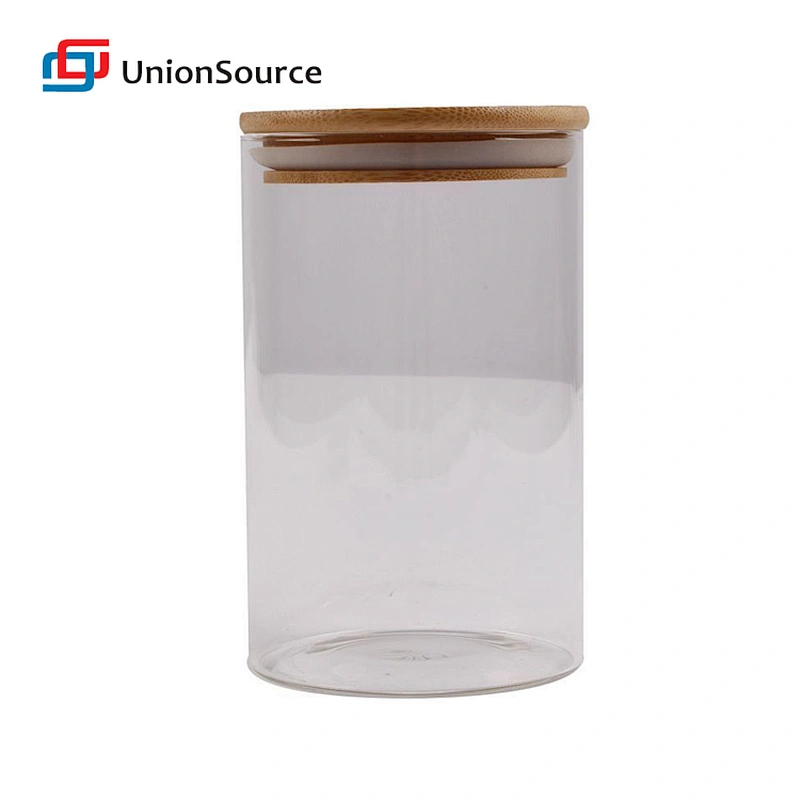 kitchen wholesale glass jars candle spice food storage container with bamboo lid
