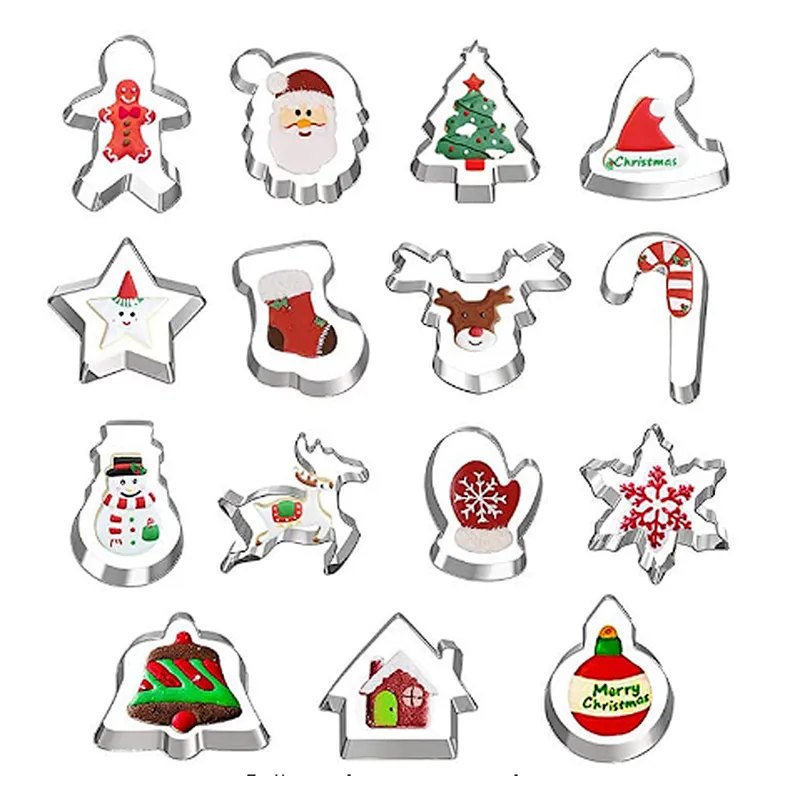 cooking tools diy metal christmas chocolate covered stainless steel custom cookie cutter molds set