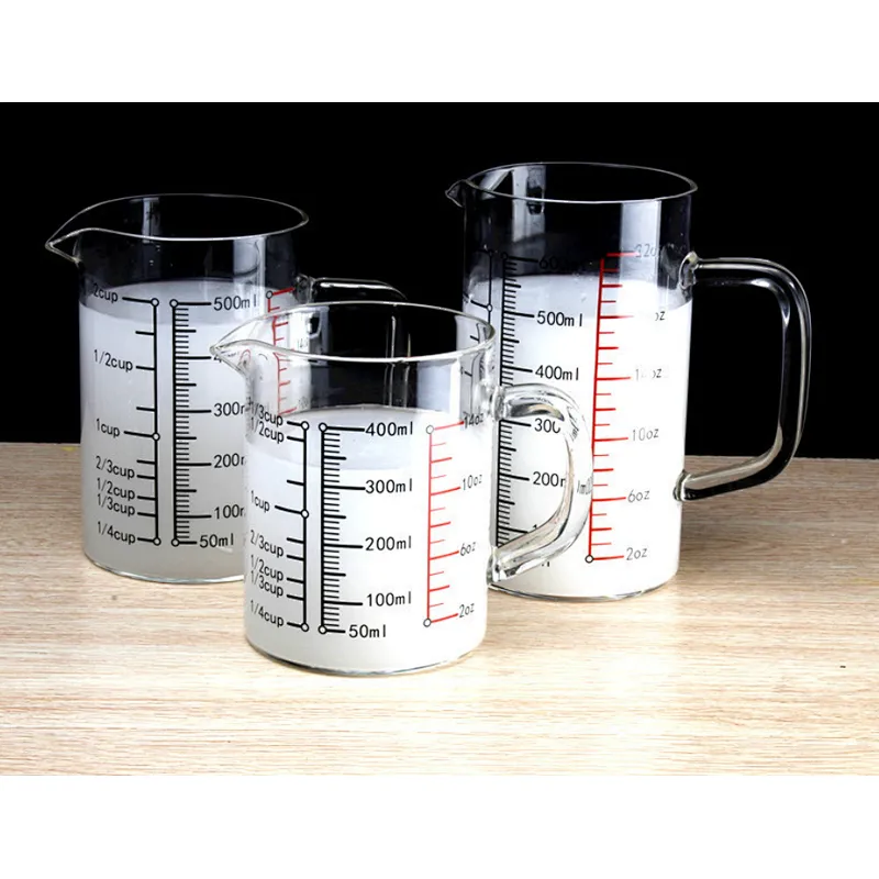 Union Source Transparent Function Of Measuring Glass Cups For Kitchen Cooking Baking