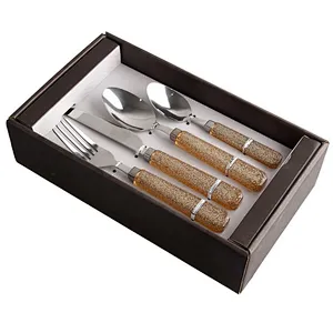 high quality Custom camping kitchen reusable 24 pcs flatware fork knife and spoon stainless steel cutlery set