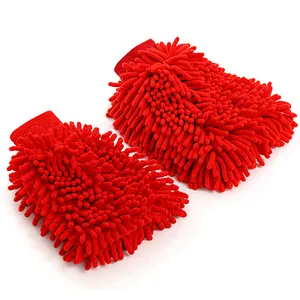 Union Source Waterproof Double Sided Chenille Microfiber Cleaning Mitt Gloves / Russia Market