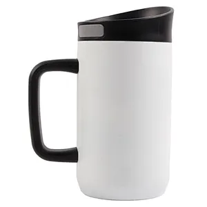 450ml  Food grade portable double layer  stainless steel  bottle travel  mug coffee cup with handle