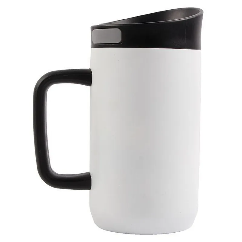 450ml  Food grade portable double layer  stainless steel  bottle travel  mug coffee cup with handle