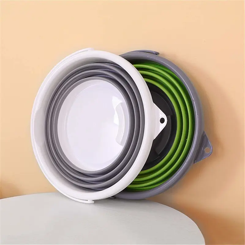 Union Source 10L Premium Space Saving Silicone Folding bucket rigid folding water bucket with handle