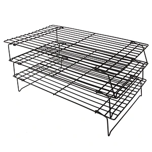 save space 3 tier metal stackable nonstick stainless steel baking cooling rack for kitchen
