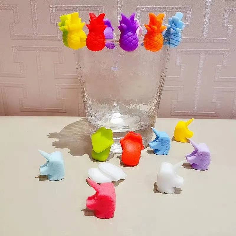 Union Source Fashionable Min colorful party silicone wine glass marker