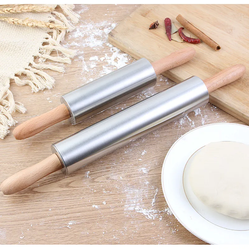 Union Source Eco-friendly Kitchen Utensil Stainless Steel Rolling Pin For Baking