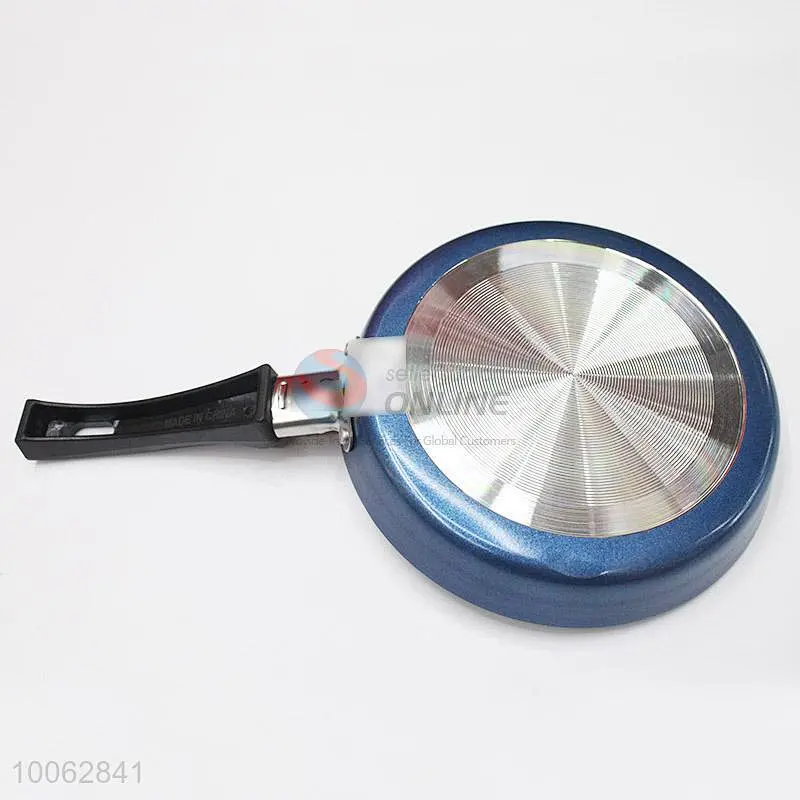 Hot Sale Home Use Blue Aluminum Cookware Skillets Woks Frying Pans With Black Plastic Handle