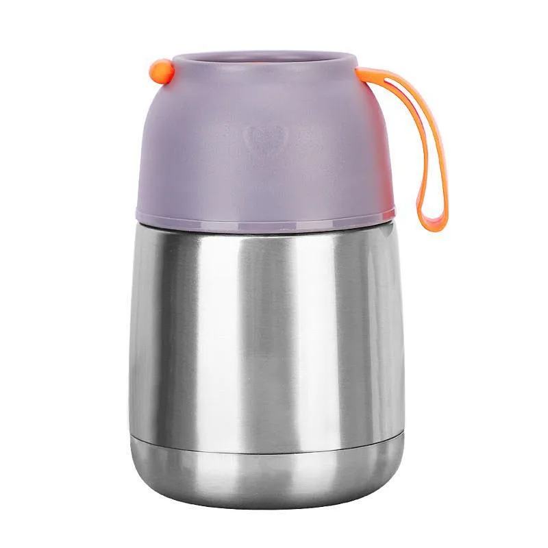 Factory wholesale 450ML stainless steel food Thermos flask Soup insulated Food Jar With Removeable Handle Lid