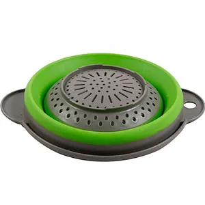 Hot sale light environmentally friendly food grade materials Fruit vegetable drain basket kitchen foldable silicone strainer