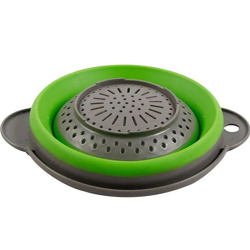 Hot sale light environmentally friendly food grade materials Fruit vegetable drain basket kitchen foldable silicone strainer