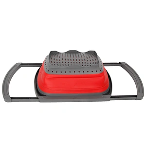 Collapsible expandable silicone kitchen fruit vegetable wasing folding drain basket with two handle
