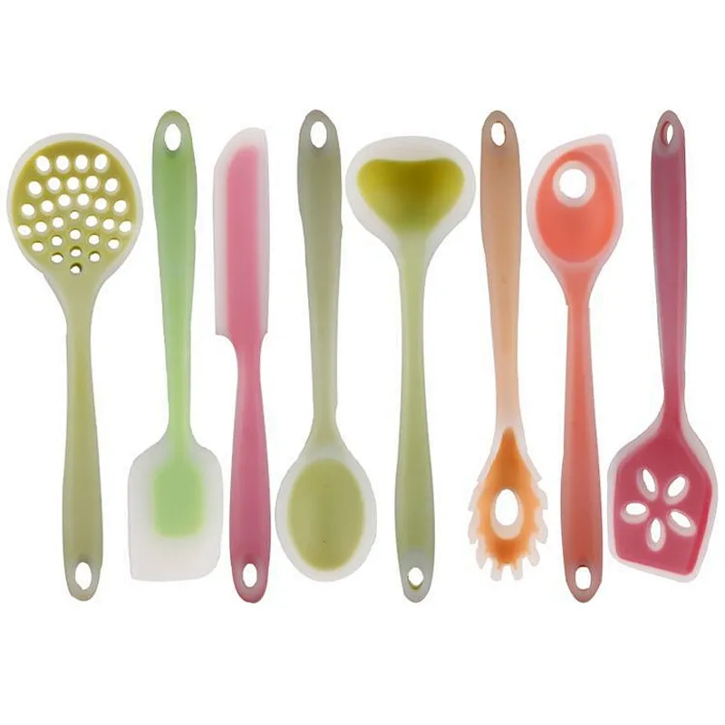 Unionsource Hot sale translucent safe environment friendly food grade natural silicone home kitchen tool set